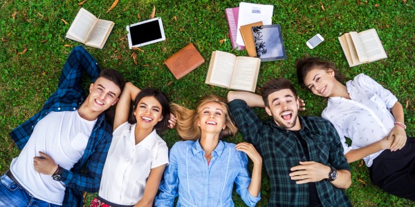 College friends having fun