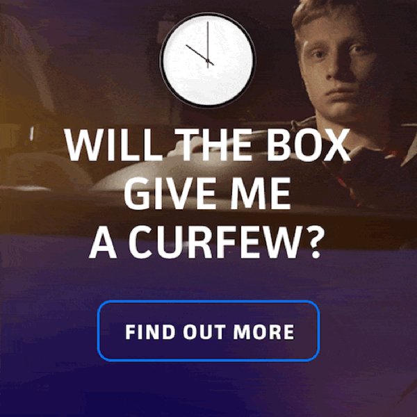 A moving clock for curfews with black box insurance